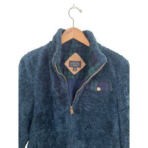 Pendleton size S small fuzzy fleece jacket teal blue
